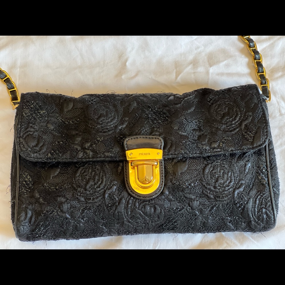 PRADA Pattina Tessuto Lurex Bag with Chain - Picture 9 of 17